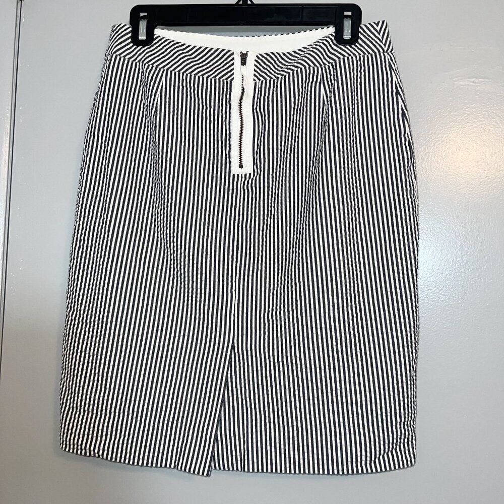 J.Crew Factory Cotton Striped Pencil Skirt Size 4 - Picture 3 of 5